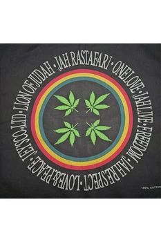 Бандана платок повязка "растительный узор" Love&Peace 55х55 Черный 11520