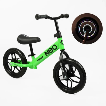 Беговел CORSO NEO стальная рама колеса 12 дюймов Зеленый (EN-69778)