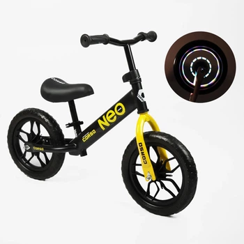 Беговел CORSO NEO стальная рама колеса 12 дюймов Черный (EN-37994)