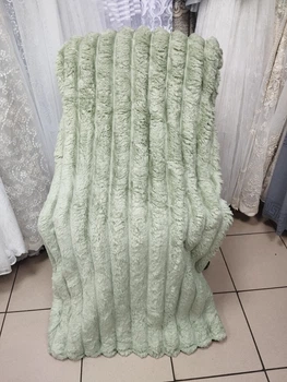 Плед-покривало євро 6 см Шарпей Home Textiles широка полоска 200х230 оливковий
