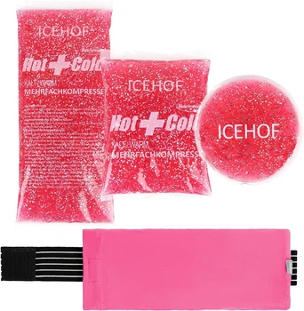 Охлаждающие подушечки-компрессы ICEHOF 3 шт, розовые (B0DM2J4SMR)