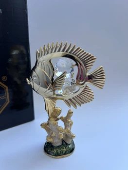 Фигурка с камнями Swarovski Рыбка-Дискус 9,5 см 160052