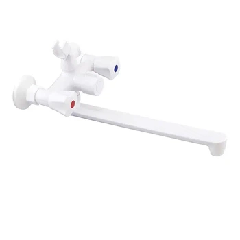Смеситель для ванны Plamix Omega-140 двухвентильный, белый (PM0648)