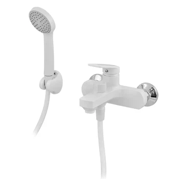 Смеситель для ванны Plamix Lucas-009 однорычажный, белый (PM0708)
