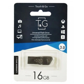 USB Flash T&G Metal 114, 16 Гб., Чорний - 343399