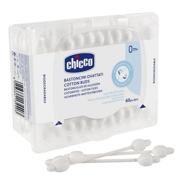 Ватные палочки с ограничителем Chicco, 60 шт. (10440.00)