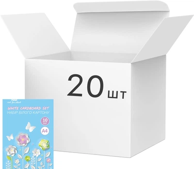 Набор белого картона Maxi А4 10 листов 230 г/м² x 20 упаковок (MX21000-01)