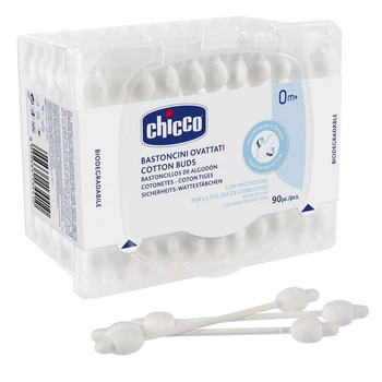 Ватные палочки с ограничителем Chicco, 90 шт. (10441.00)
