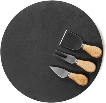 Дошка для подачі закусок Homla B2stone обертова з ножем 30 см (5906496728570)