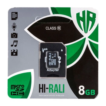 Карта памяти Hi-Rali MicroSDHC UHS-1, 8 Гб. - 244749