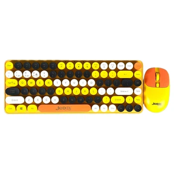 Клавиатура и мышь Jedel WS682 Colorful, Желтый - 657450