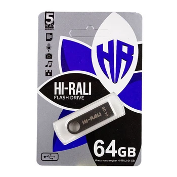 USB Flash Hi-Rali Shuttle, 64 Гб., Чорний - 335733