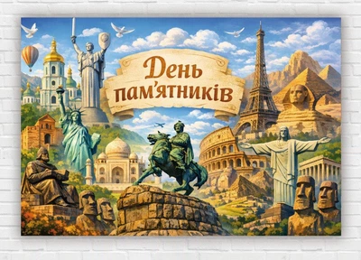 Бумажный плакат "День памятников" 110х75 см