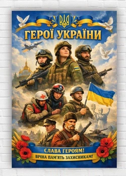 Бумажный плакат "Вечная память защитникам" 110х75 см