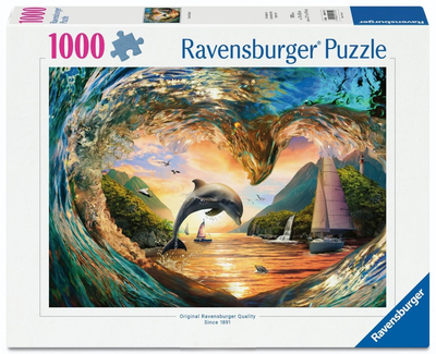 Пазл Ravensburger Дельфін на заході сонця 1000 елементів 12001711 (4005555017110)