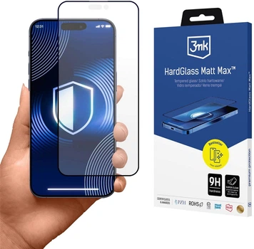 Szkło hybrydowe 3MK HardGlass Matt Max do Apple iPhone 17 Pro (5903108679985)