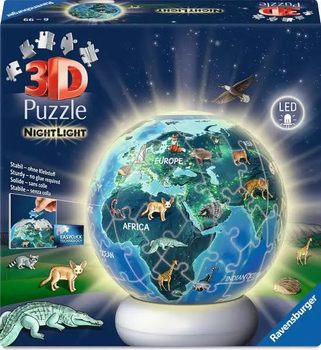 Пазл 3D Ravensburger Світна куля Земля 72 елементи 12008055 (4005555080558)