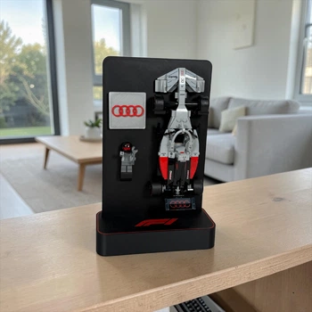 Стенд Подставка для Конструктора LEGO Speed Champions Гоночный автомобиль Audi Revolut F1 Team R26 Ауди Формула 1 (77259) - Черно/Красный