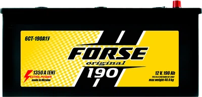 Автомобильный аккумулятор Forse 190 Ah (+/-) Euro (1350EN) (D5) (662-03)