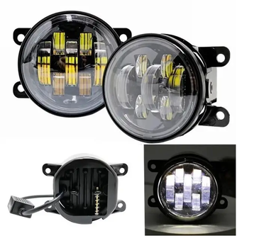 Светодиодная противотуманная , фара Led круглая (к-т 2ш7 линз 90мм 3,5" OPEL, PEUGEOT, RENAULT, FORD