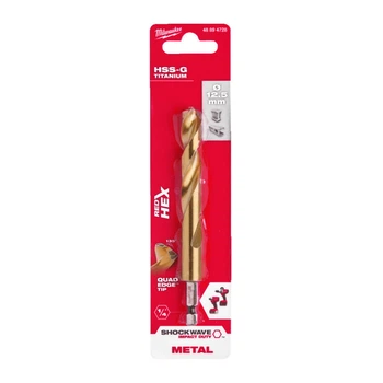 Сверло по металлу RedHEX SHOCKWAVE HSS-TiN MILWAUKEE, диаметр 12,5х128х83мм