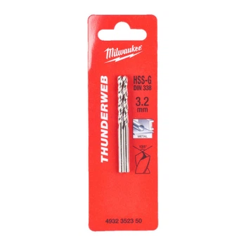 Сверло MILWAUKEE для металлу Ø3,2x65х36мм, THUNDERWEB HSS-G DIN338 (2шт) (4932352350)