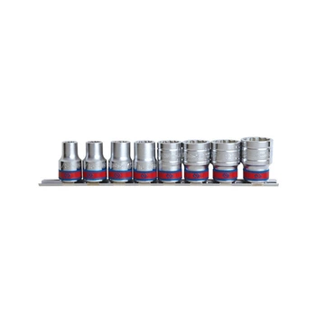 Набор головок 1/2" 8 ед. 6-ти гранные,короткие, дюймовые на планке
