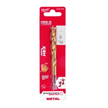 Сверло по металлу RedHEX SHOCKWAVE HSS-TiN MILWAUKEE, диаметр 8,5х114х72мм