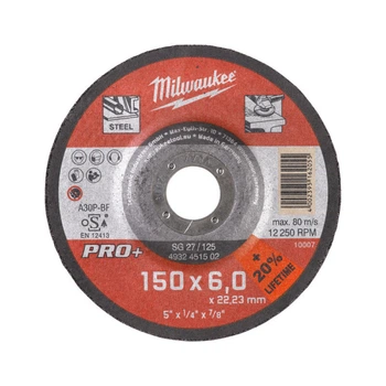 Диск зачистной по металлу MILWAUKEE, SG 27/150х6 PRO+, диаметр 150мм