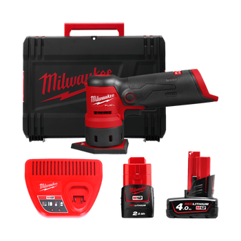 Шлифмашина вибрационная аккумуляторная бесщеточная MILWAUKEE, M12 FDSS-422X (зарядное устройство С12 С, 1 аккумулятор М12 В2 2Ач,