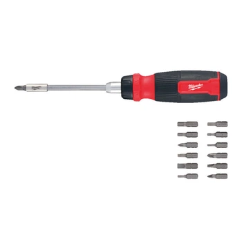 Отвертка с трещоткой со сменными вставками 14-в-1 (PH/PZ/TX/HEX/SL) MILWAUKEE (PH1 / PH2 / PZ1 / PZ2 / T10 / T15 / T20 / T2525 / H