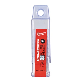 Сверло по металлу THUNDERWEB HSS-G MILWAUKEE DIN338, диаметр 1,2х38х16мм, (10шт), пластиковая коробка