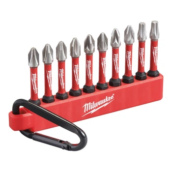 Набор Milwaukee SHOCKWAVE бит carabiner 2 (10 шт) 4xPH2, 4xPZ2, 1xTX20, 1xTX25 на карабине (4932492939)
