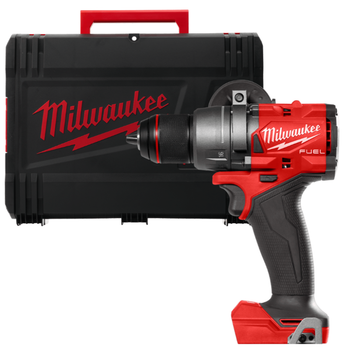 Дрель-шуруповерт аккумуляторный бесщеточный MILWAUKEE, M18 FDD3-0X,158Нм (каркас, клипса для ремня, боковая ручка, HDкейс)
