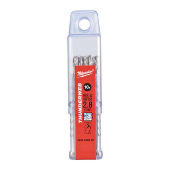 Сверло по металлу THUNDERWEB HSS-G MILWAUKEE DIN338, диаметр 2,8х61х33мм, (10шт), пластиковая коробка