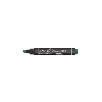 Маркер перманентный Pica 521/36 Classic Permanent Marker Chisel tip, с скошеным носиком, зеленый