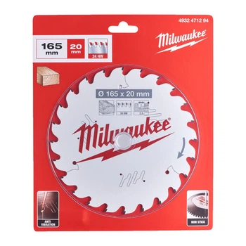 Диск пильний по дереву PFTE MILWAUKEE, діаметр 165х20х2, 2мм, 24 зуб.