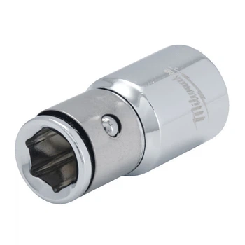 Переходник хромированный MILWAUKEE, с квадрата 1/4'' на 1/4'' Hex