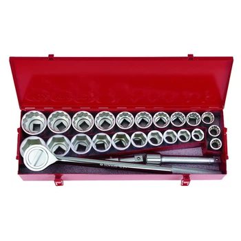 Набор головок 3/4" 25 ед. 12+6-ти гранные,короткие, дюймовые+метрические 22-50мм