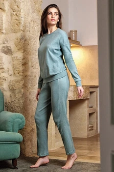 Комплект: лонгслив и брюки Jadea 48(XL) Зелёный (Salvia mel) (110780)