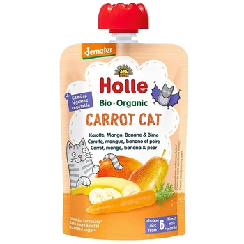 Пюре Carrot Cat з морквою манго бананом і грушею органічне з 6 місяців Holle 100 г (19077311)