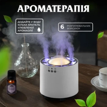 Зволожувач повітря з RGB-підсвічуванням і синхронізацією з музикою 800 мл