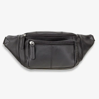 Сумка на пояс та через плече Visconti 720 Bumbag Середня сумка-слінг (бананка), натуральна шкіра преміум якості, Чорна