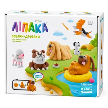 Детский меганабор пластилина "Собаки-друзья" Lipaka 15030-UA01 самостоятельно затвердевает