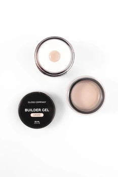 Однофазный гель для наращивания и моделирования ногтей GLOSS Company Builder Gel Caramel с помпой 30 мл