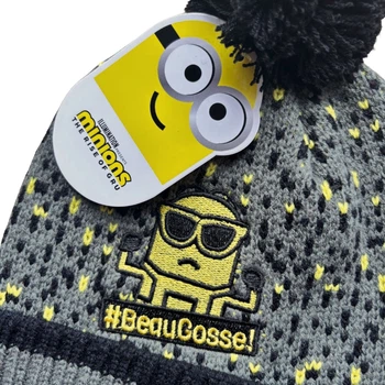 Дитяча зимова шапка Minions для хлопчиків з помпоном TH4238.LGREY 52