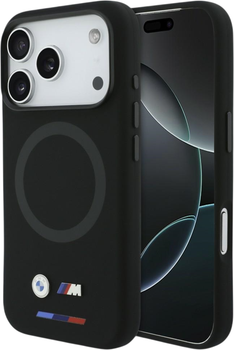 Etui plecki BMW M Silicon Logo MagSafe do Apple iPhone 17 Pro Black (BMHMP17L25SITBOK)