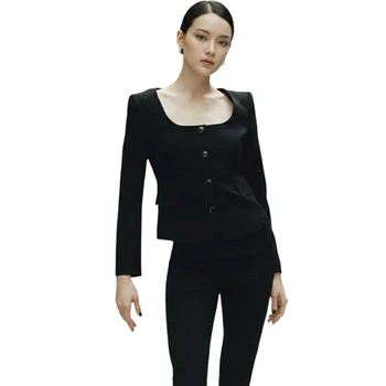 Жіночий чорний короткий однобортний жакет Zara елегантний XS 2973/636/800 (XS)