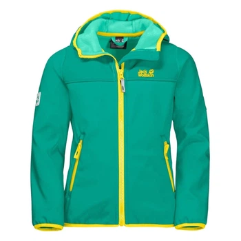Дитяча куртка Jack Wolfskin Fourwinds softshell зелена з капюшоном 92 1608011_4071 (92)