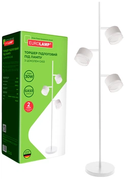 Торшер Eurolamp Onyx GL під змінну лампу 3xGX53 білий